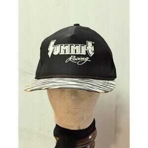 VINTAGE summit racing Blk/ Wh Snap Back Adjustable TRUCKER full fabric Hat  Cap